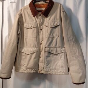 Mens Vintage Wrangler Barn Chore Work Coat Sherpa Lined Corduroy Collar XL